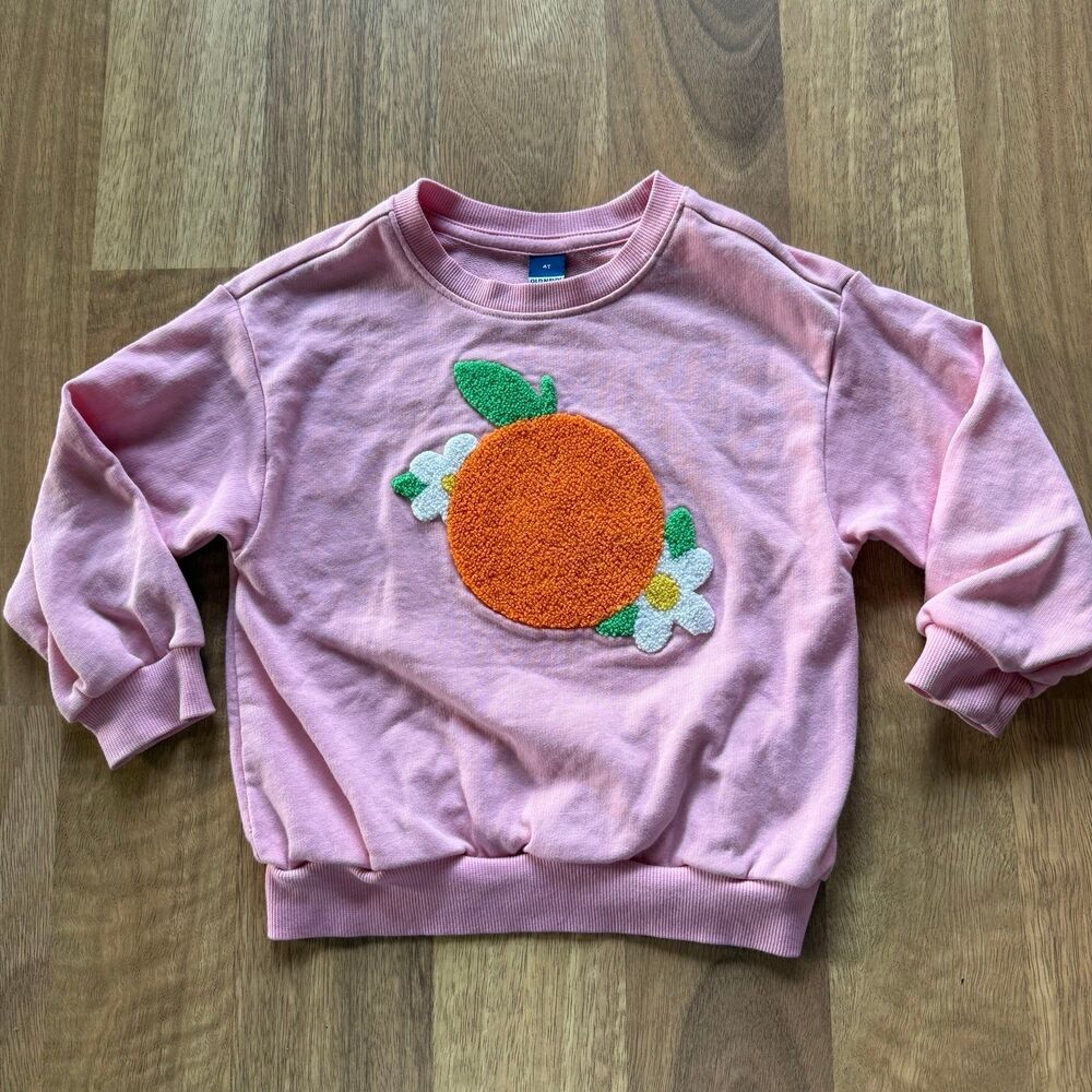 OLD NAVY Orange clementine appliqué sweatshirt